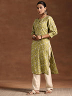 Libas WomenS Silk Regular Kurta (29218_Green