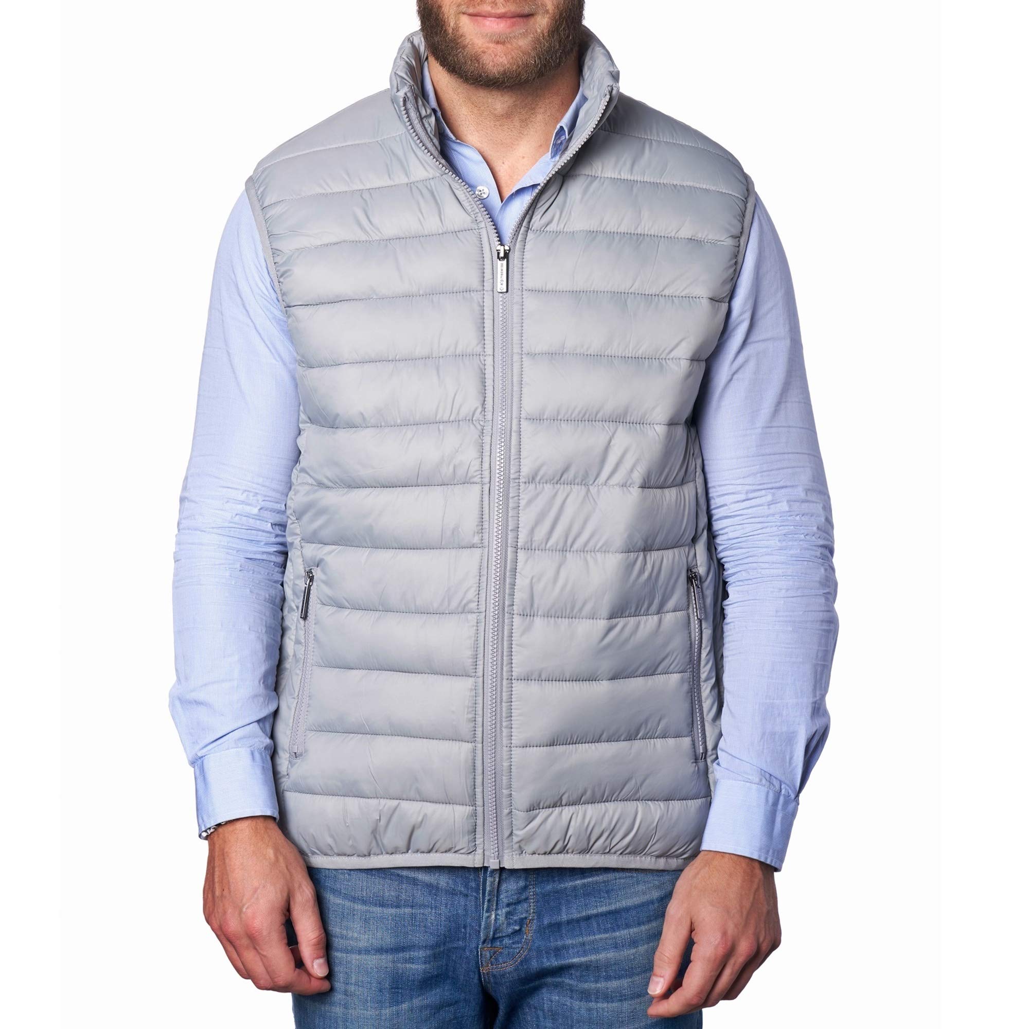 Alpine Swiss Clark Mens Lightweight Down Alternative Vest Jacket Gray Medium