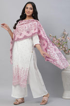 Aurelia Purple Floral Printed Cotton Regular Stole for Women