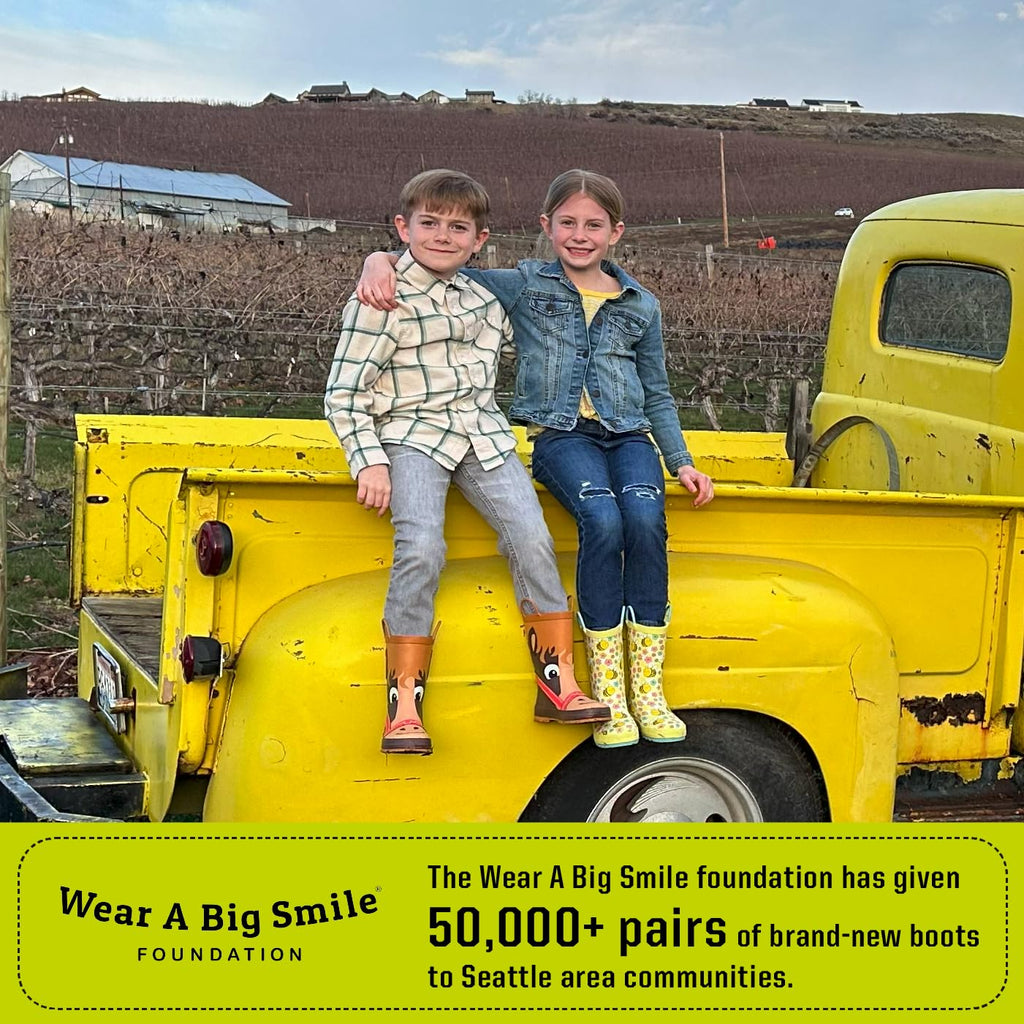 Western Chief Kids Mens Waterproof Printed Rain Boots with Easy Pull-On Handles (Toddler/Little Kid/Big Kid) Hayden Horse 12 Lit