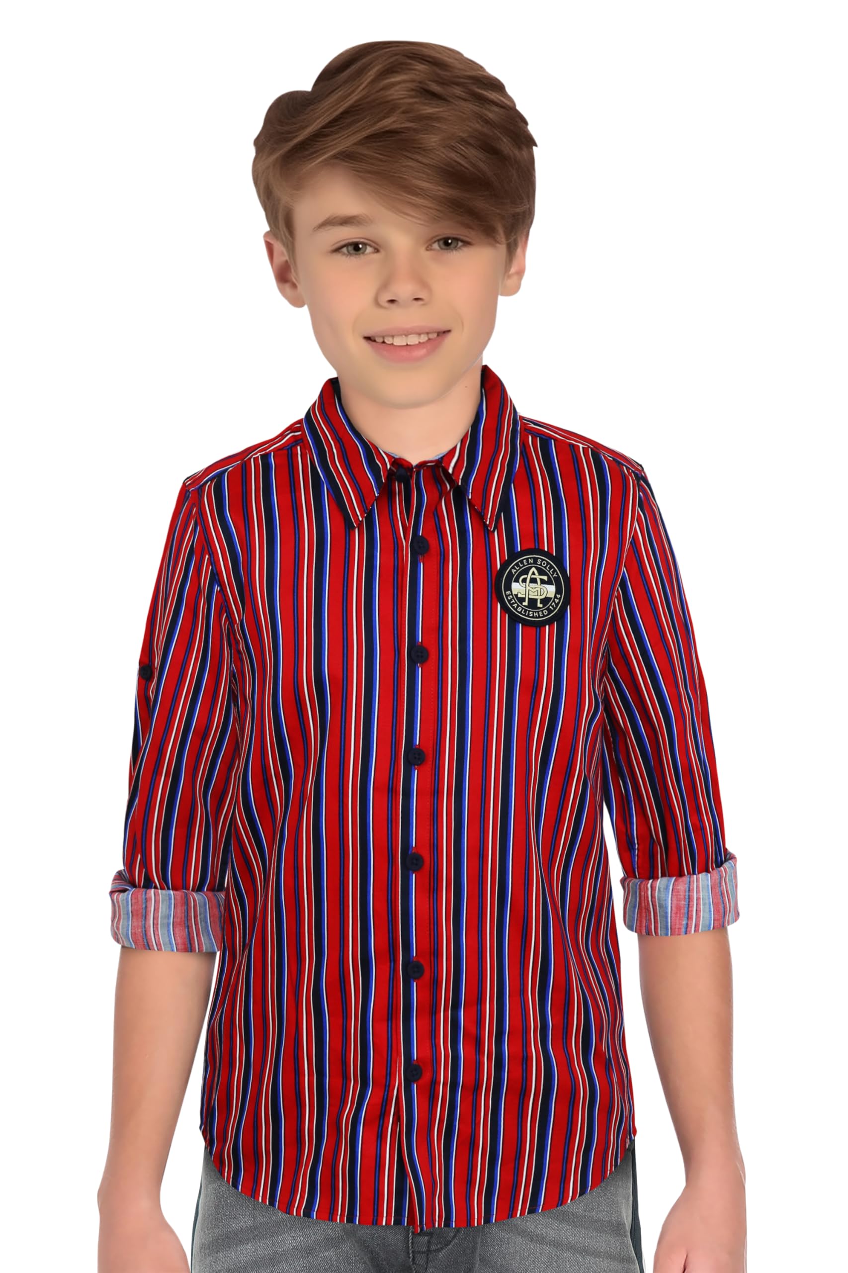 Allen Solly Boys Slim Fit Striped Casual Cotton T-Shirt