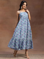 Libas WomenS Cotton Fit And Flare Maxi Dress (26920_Grey