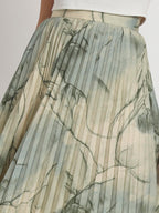 Kzully | Marble Elegance A WomanS A-Line Midi Printed Skirt Masterpiece