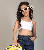 Kyda Kids Girls Antibacterial Printed Cotton Non Padded, Beginners Bra For Girls