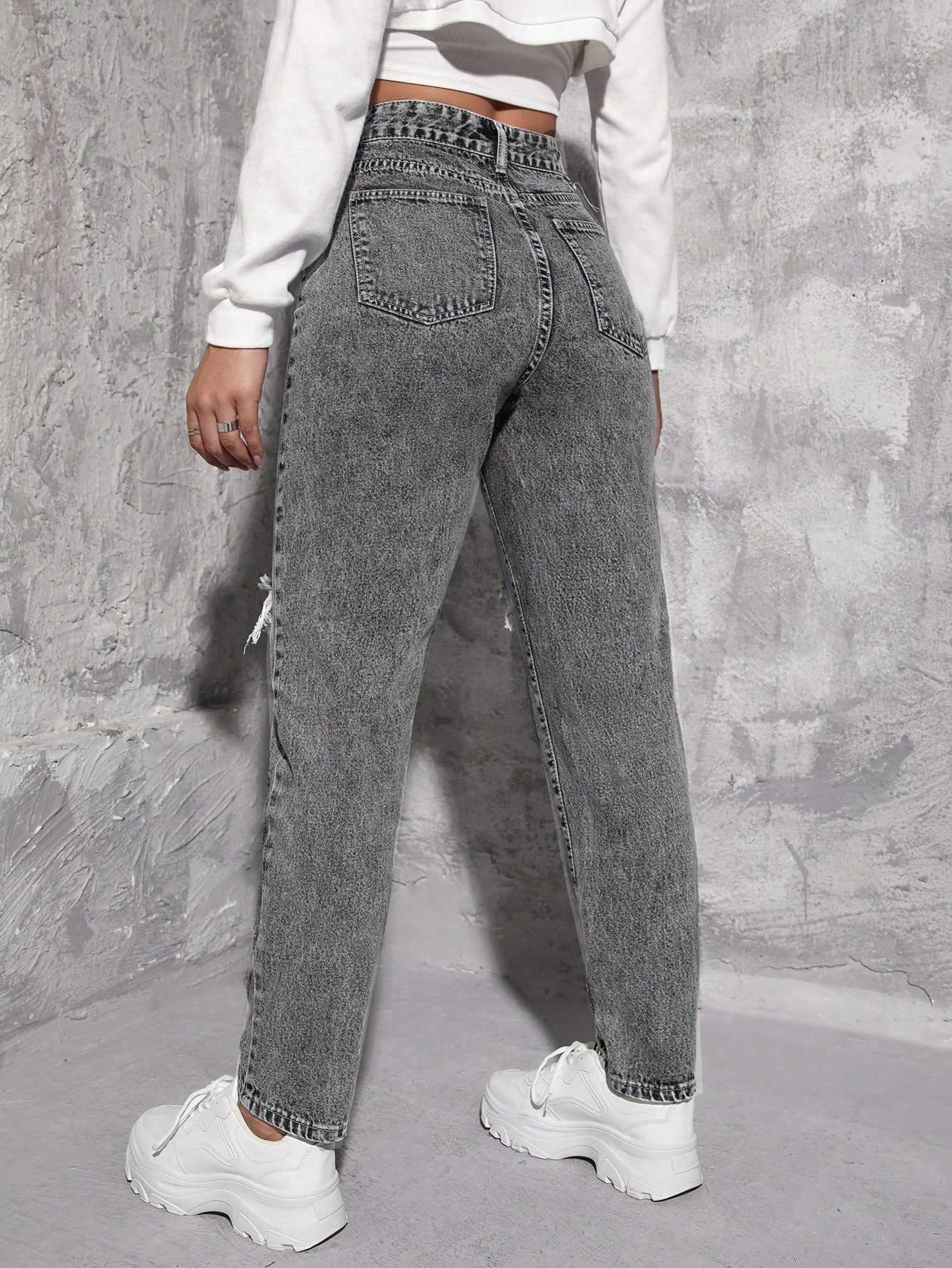 AVANOVA Black Womens High Rise Cotton Ankle Length Jeans for Women Jeans II Denim Cotton Jeans Pant for Women II Cotton Pant II