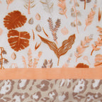 FLORAL LEOPARD SCARF - BEIGE