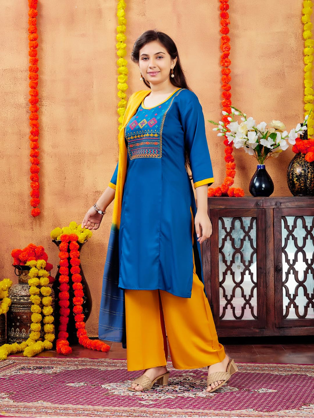 Aarika Girls Dark Green Colour Embroidery Cotton Kurti (10-15 Years)
