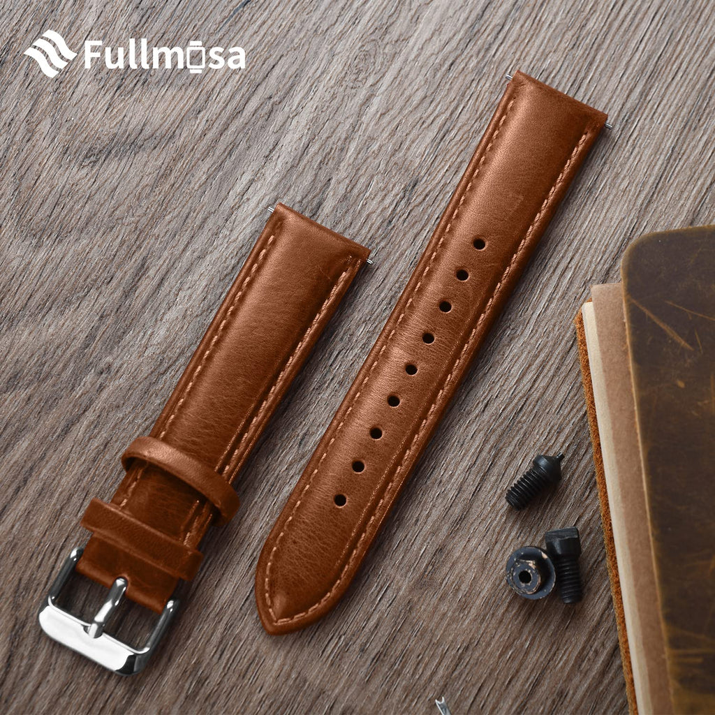 Fullmosa 20mm Treen Gradient Color Tanned Leather Watch Bands Compatible with Samsung Galaxy Watch 5 40mm 44mm/Pro 45mm,Galaxy W
