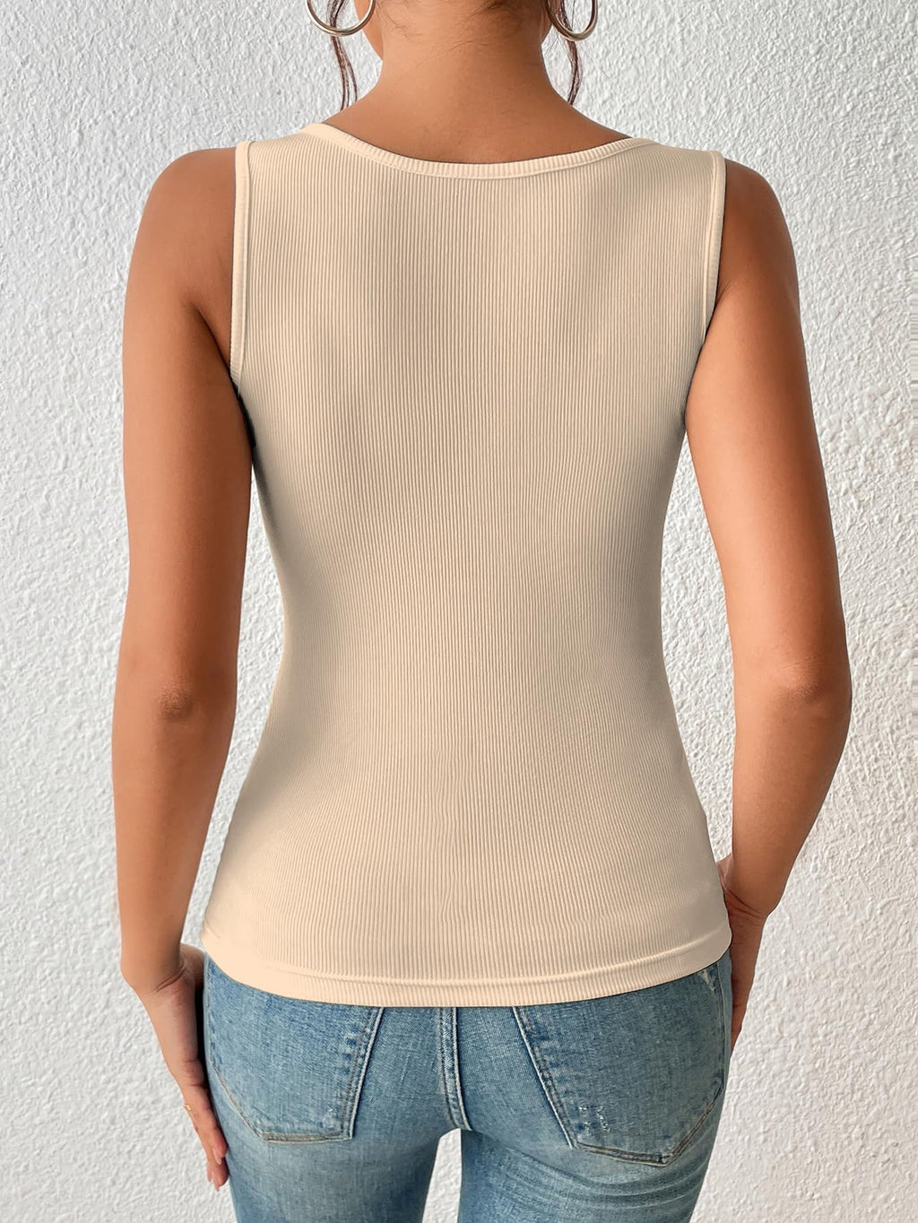 Sugathari Womens Skin Cut Out Asymmetrical Neck Rib Knit Jeans Korean Trendy Tank Western Tops for Women Stylish (T-Shirt 182 S