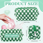 58 Pcs Checkered Makeup Bag Set Preppy Aesthetic Portable Cosmetic Bag Travel Makeup Pouch 7 Pcs Heishi Surfer Bracelets with 50