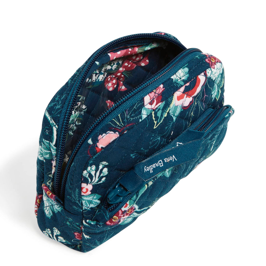 Vera Bradley Women's Cotton Mini Cosmetic Makeup Organizer Bag, Rose Toile - Recycled Cotton, One Size