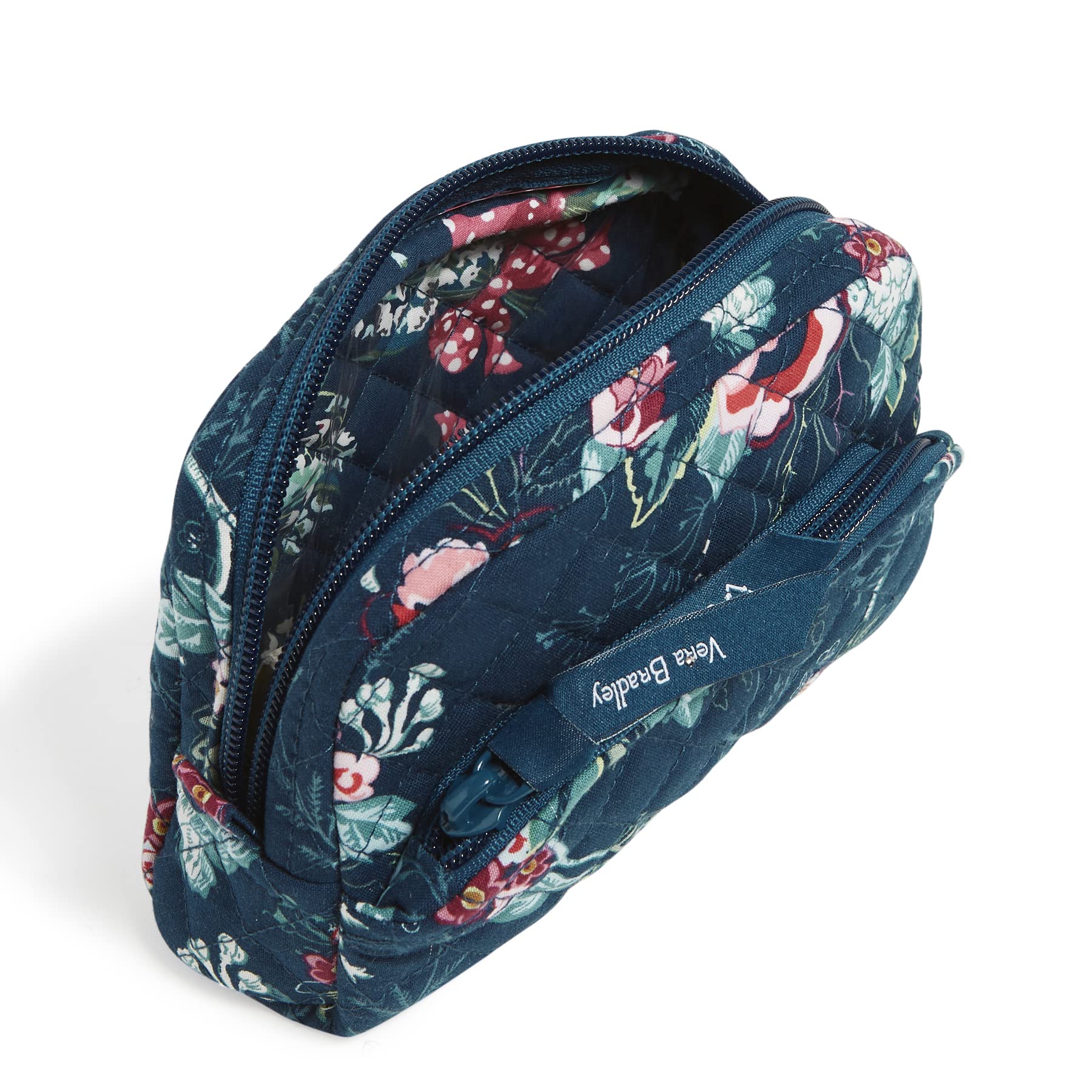 Vera Bradley Women's Cotton Mini Cosmetic Makeup Organizer Bag, Rose Toile - Recycled Cotton, One Size