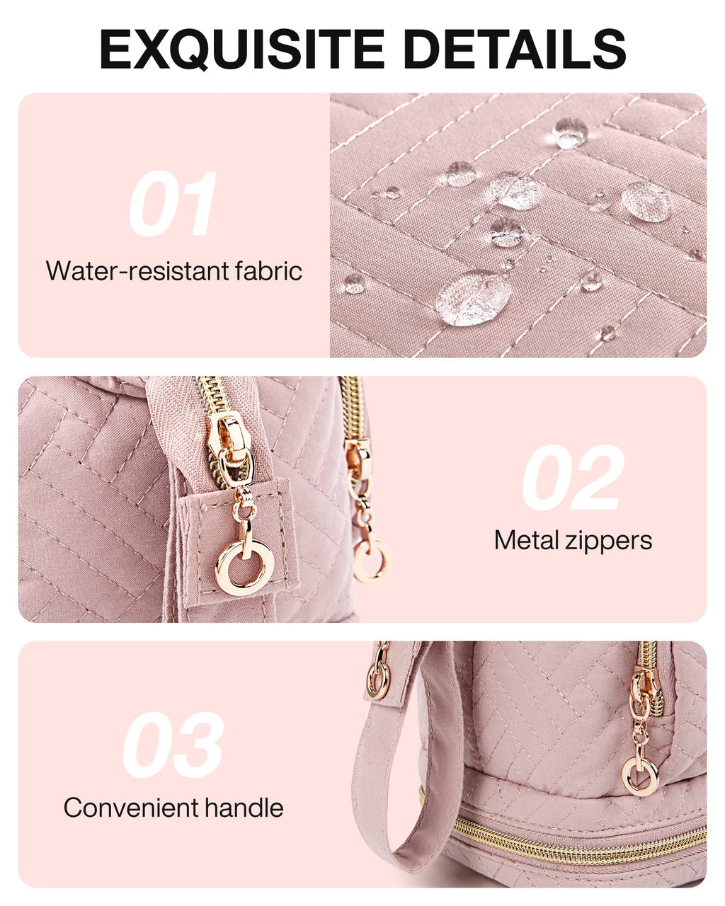 BAGSMART Travel Makeup Bag, Cosmetic Bag Make Up Organizer Case, Dorm Room Essentials Large Wide-open Pouch Women Travel Essenti