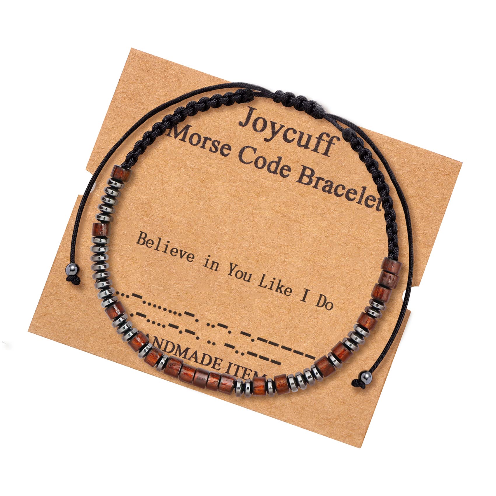 JoycuFF Believe in You Like I Do Morse Code Bracelets for Women Men Daughter Son Sister Friends Classmates Birthday Christmas Gr