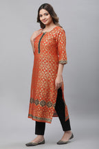 Aurelia Womens Cotton Regular Shirt (23AUA14531-507620_Burnt Orange