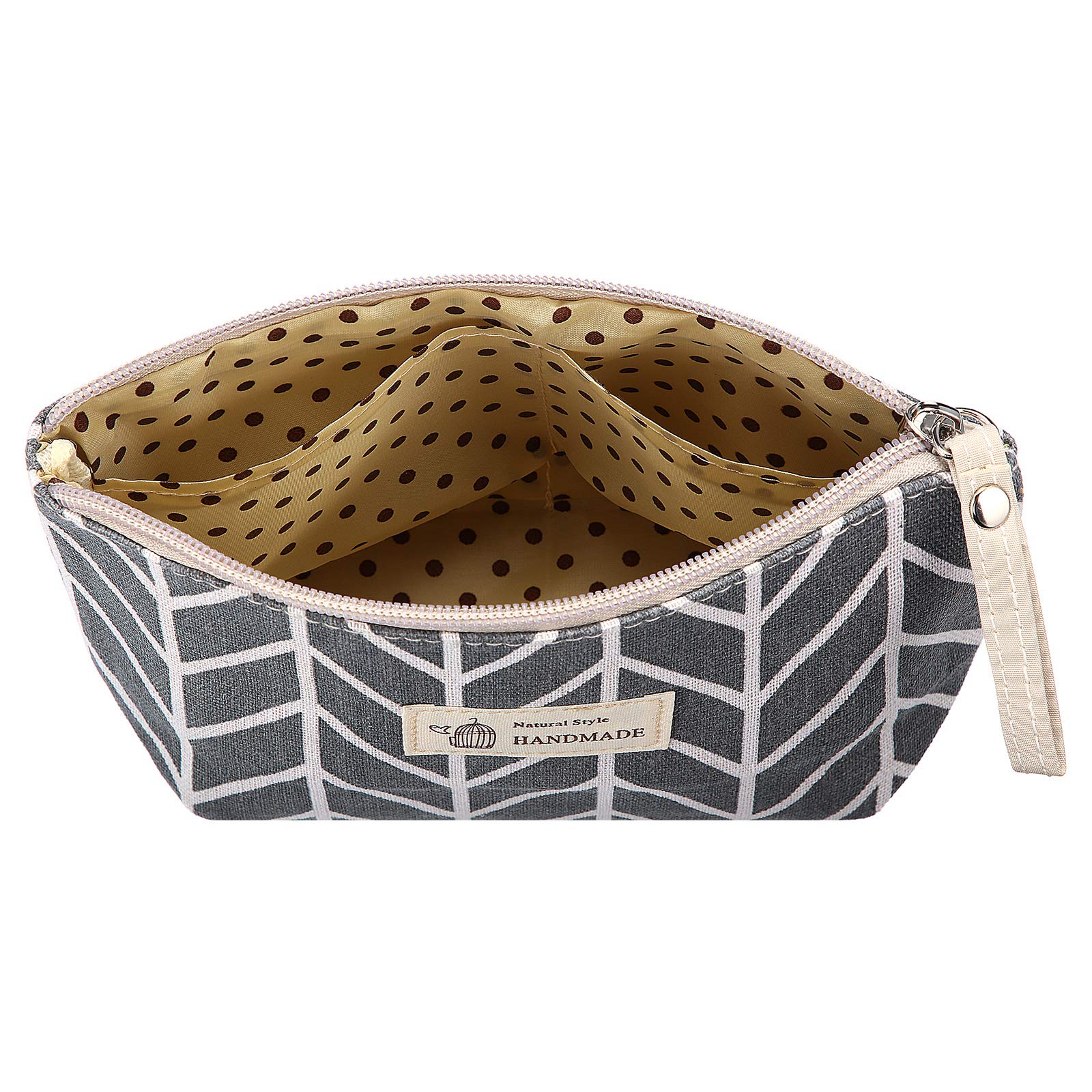 4 Pieces Canvas Cosmetic Bags Set Printed Makeup Bags with Zipper Multi-Functional Travel Pouch for Women Girls Vacation Travel