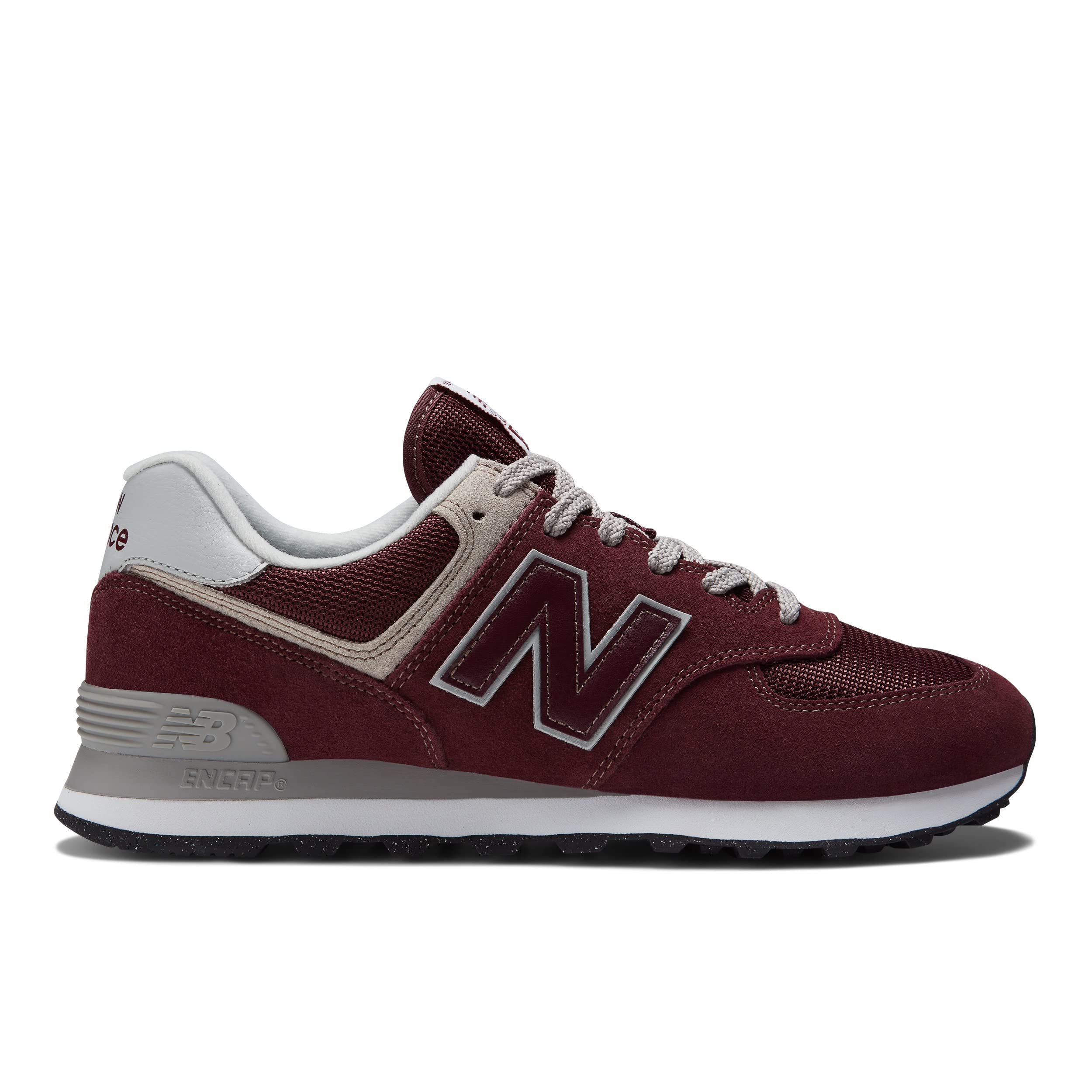 New Balance Men's 574 Core Sneaker, Burgundy/White, 9