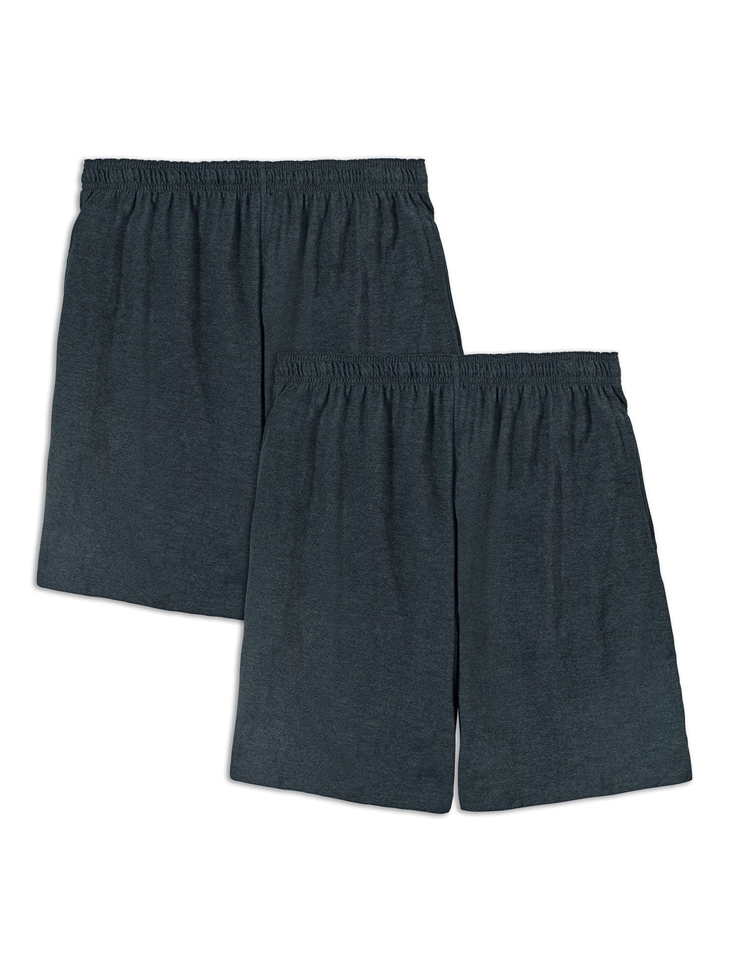 Fruit of the Loom Men's Eversoft Cotton Shorts with Pockets (S-4xl), 2 Pack-Black Heather