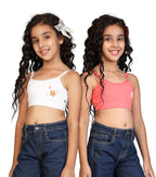 Kyda Kids Girls Antibacterial Printed Cotton Non Padded, Beginners Bra For Girls