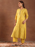 Libas WomenS Chanderi Silk Embroidered Kurta Set (49469 Mustard