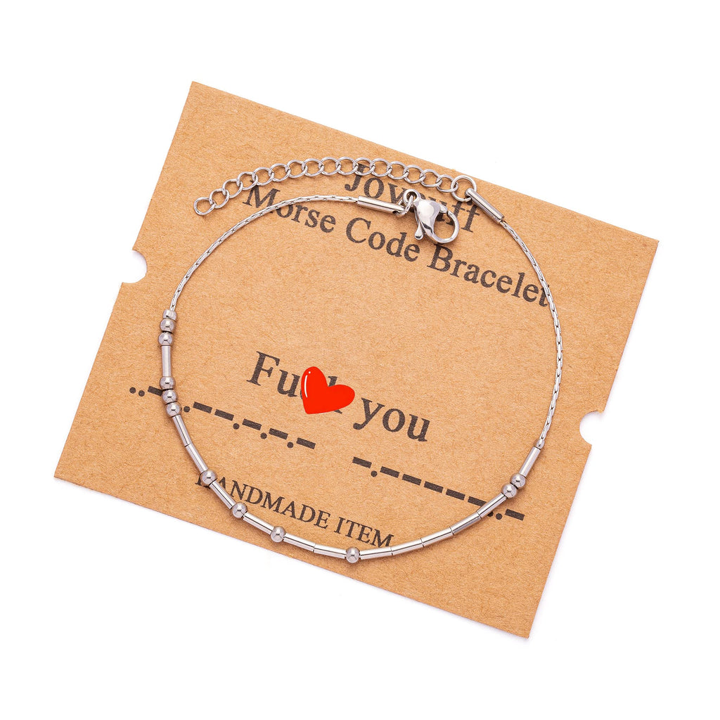 Morse Code Bracelets for Women You Funny Inspirational Jewelry Christmas Birthday Gifts for Her Mom Daughter Sister Best Friend 