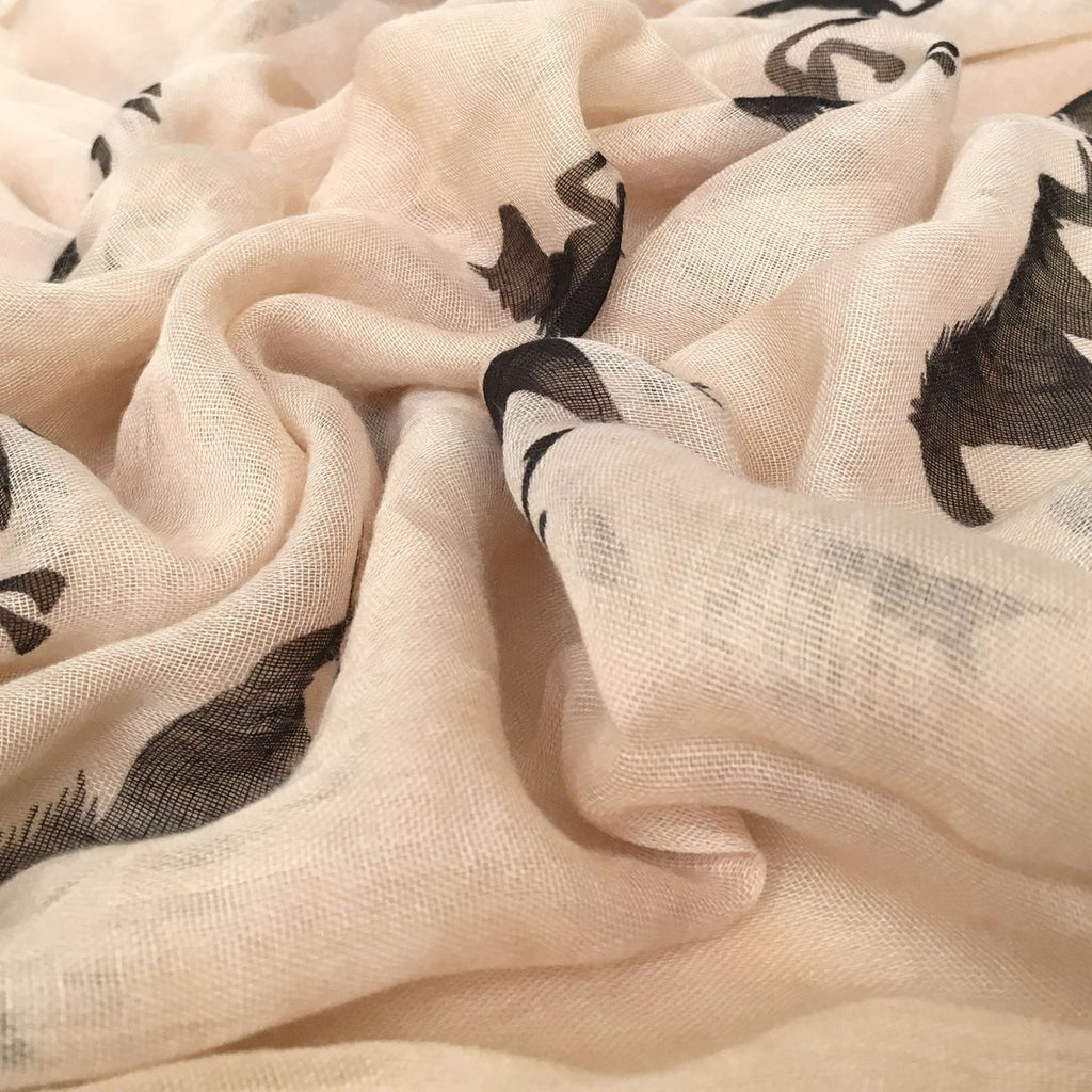 E-Clover Herebuy Cool Animal Print Scarves: Fashionable Horse Print Scarf for Women Mother's Day Gift (Brown&Black)