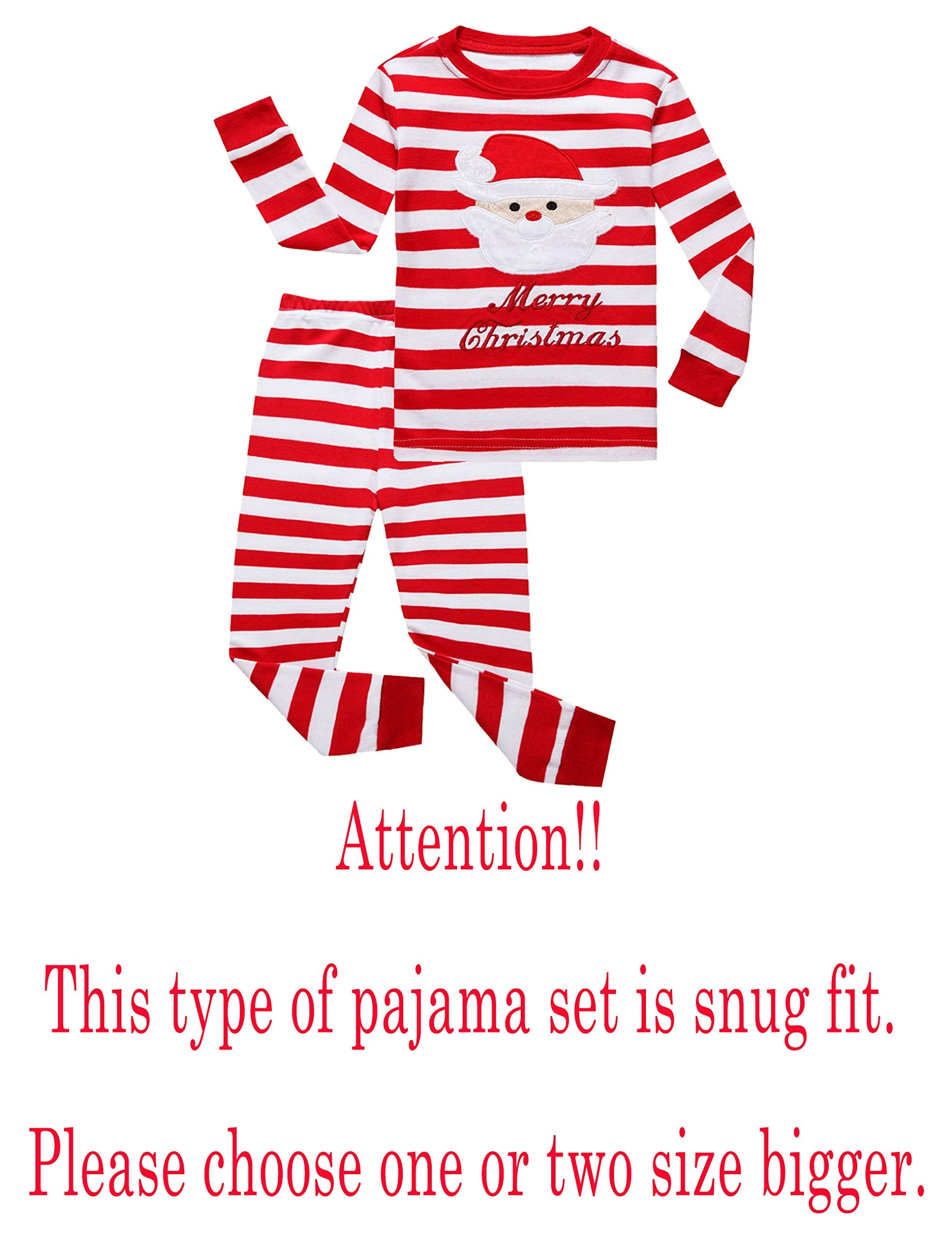Family Feeling Little Boys Girls' Santa Claus Christmas Cotton Long Sleeve Pajama Set Pjs 7