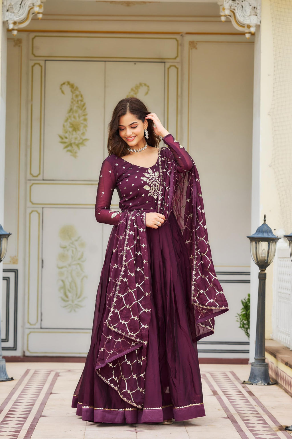 Wedani Rangoli Silk Anarkali Kurta Set For Women