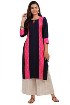 Anni Designer Women'S Black Color Rayon Fancy Long Thread Work Kurti(Kur190072_Black)