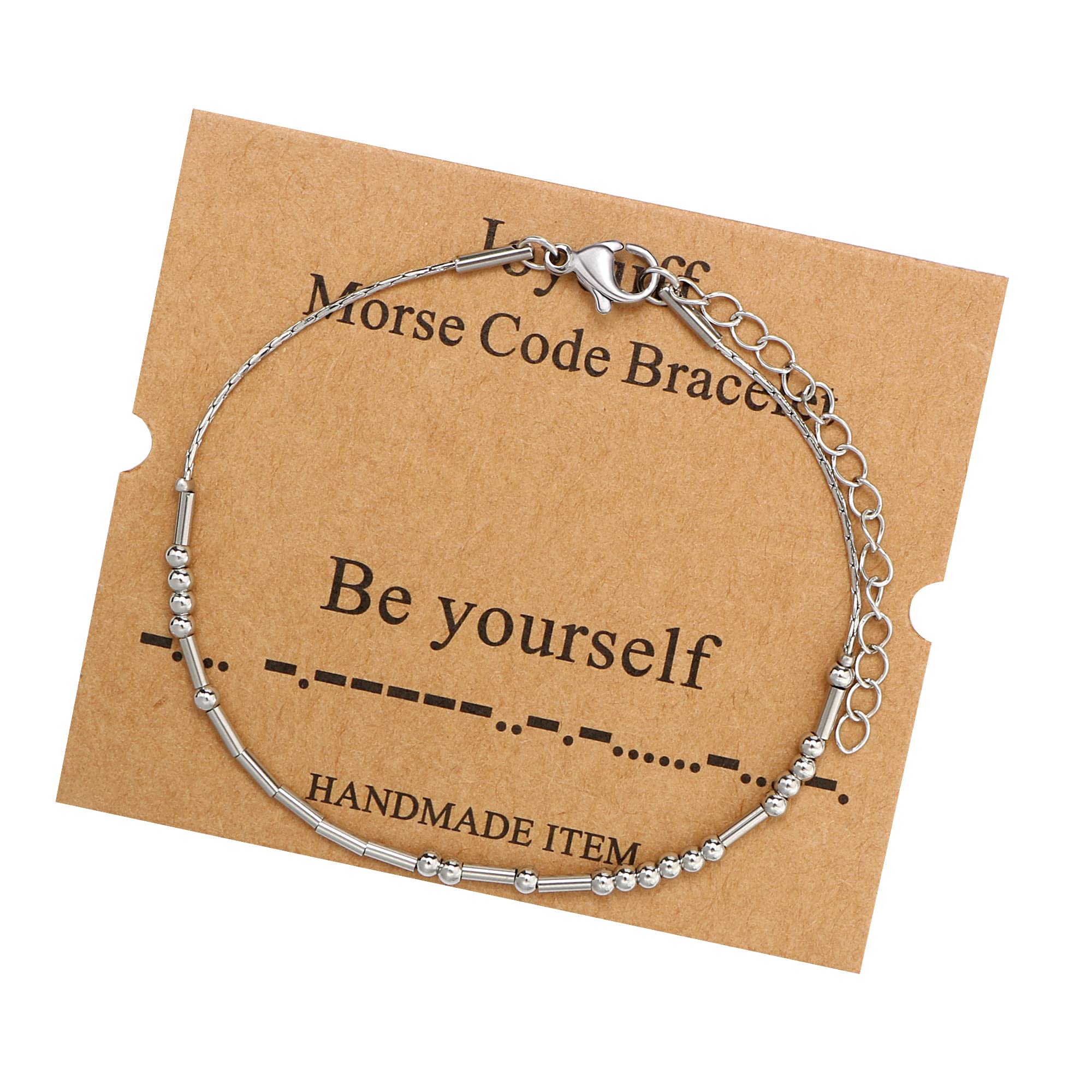 Be Yourself Morse Code Bracelets for Women Motivational Birthday Thanksgiving Day Christmas Gifts for Best Friend Mom Sister Dau