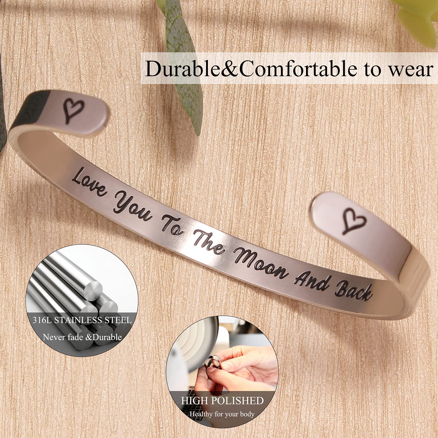 Btysun Bracelets for Women Birthday Gifts for Girlfriend I Love You Gifts for Her Friend Bracelet Mom Wife Coworker Aunt Promise