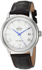 Orient 'Bambino Version 2' Japanese Automatic/Hand-Winding Watch with Leather Strap Dial Color: White (Model: FAC00009W0), White