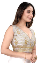 Pujia Mills WomenS V Neck Embroidery Readymade Saree Blouse For Lehenga Choli