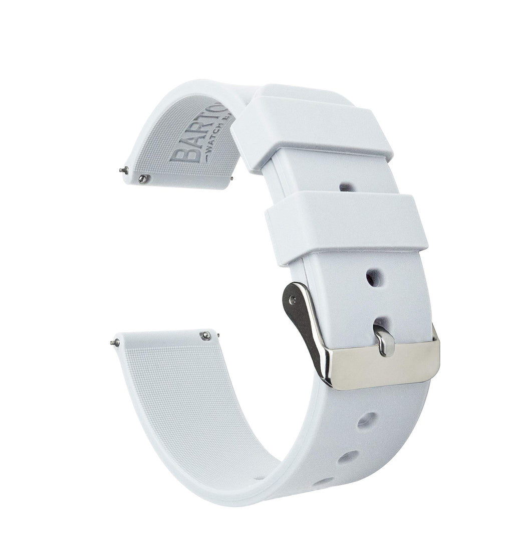 BARTON WATCH BANDS 22mm White Soft Silicone Quick Release Straps