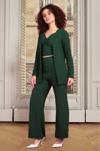 Popwings Women Casual Dark Green 3 Pieces Maxi Co-Ords Set