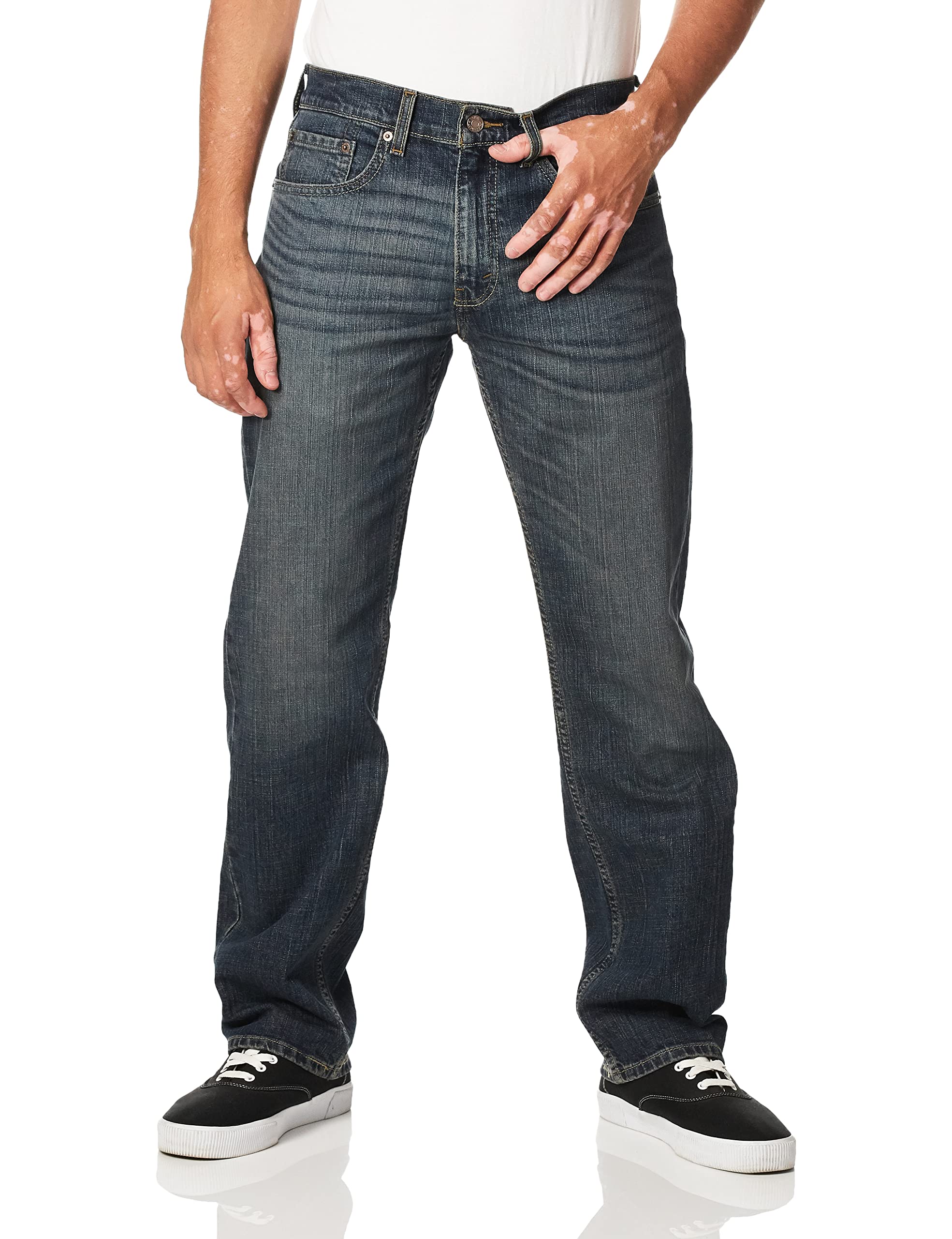 Signature by Levi Strauss & Co. Gold Label Men's Relaxed Fit Flex Jeans (Available in Big & Tall), Headlands, 34W x 32L