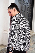 POPWINGS Printed Full-Sleeves Regular-Fit Polyester Printed Shirt for Women Stylish Western Casual Wear