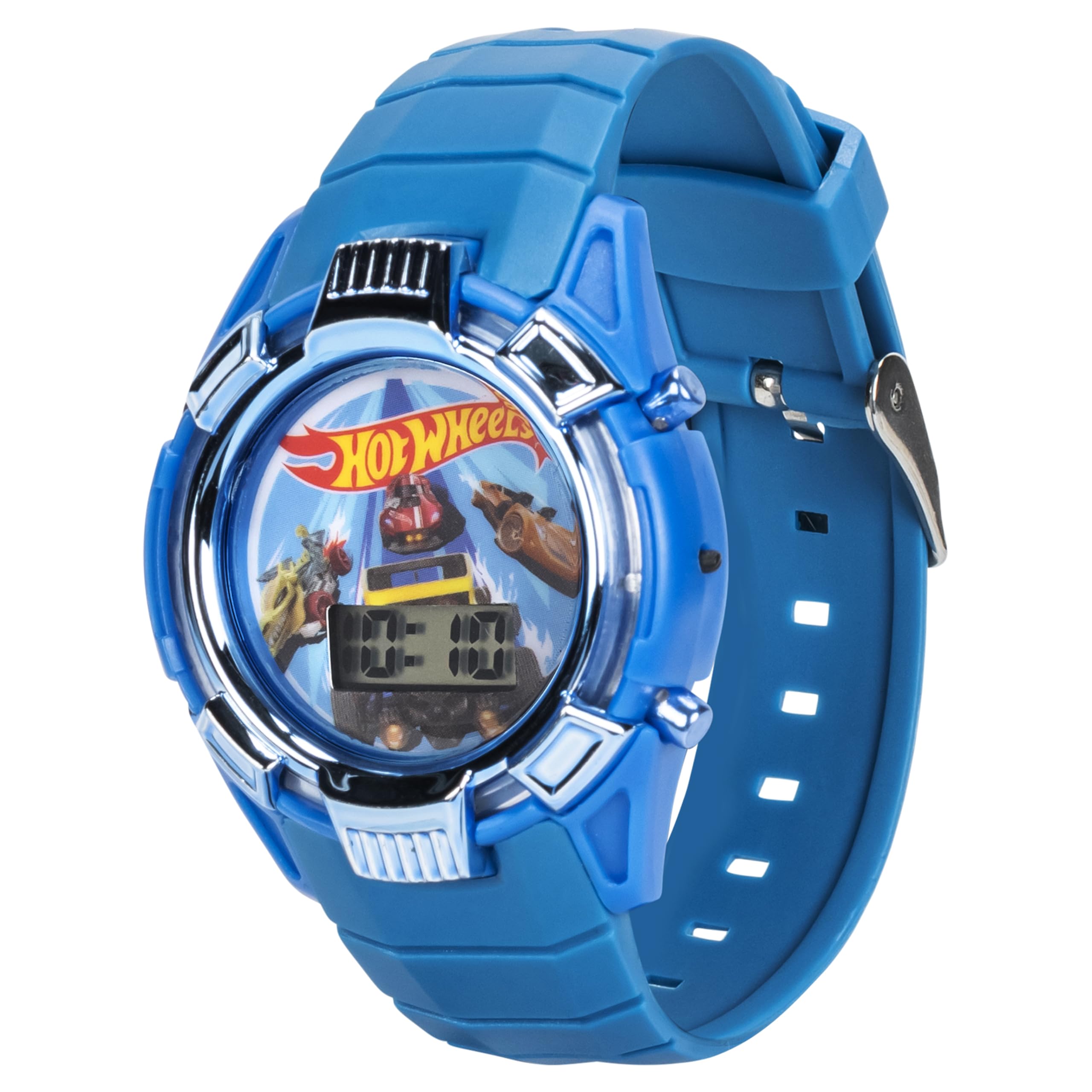 Hot Wheels Kids Watch - Light-Up LCD Display, Adjustable Comfortable Strap, Collectible Tin - Perfect for Boys and Girls