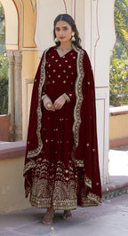 Wedani Georgette Anarkali Kurta Set with Dupatta For women