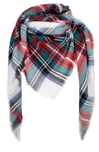 VIVIAN & VINCENT Fall Winter Scarf Classic Tassel Plaid Tartan Scarf for Women Warm Soft Chunky Large Blanket Wrap Shawl Scarves