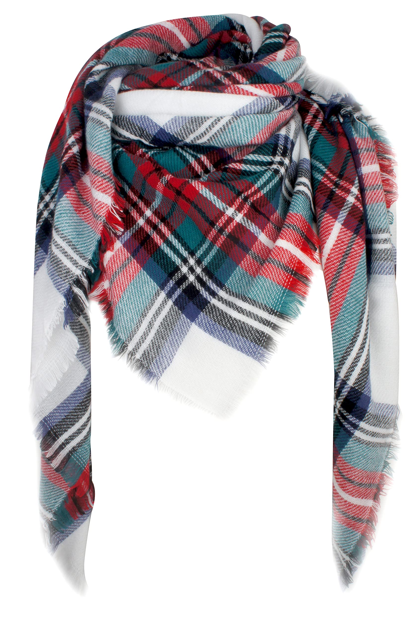 VIVIAN & VINCENT Fall Winter Scarf Classic Tassel Plaid Tartan Scarf for Women Warm Soft Chunky Large Blanket Wrap Shawl Scarves