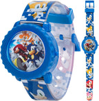 Sonic The Hedgehog Kids Digital Watch - Flashing LED Light-Up Display, Easy-to-Read Time, Adjustable Strap, and Sonic Character 