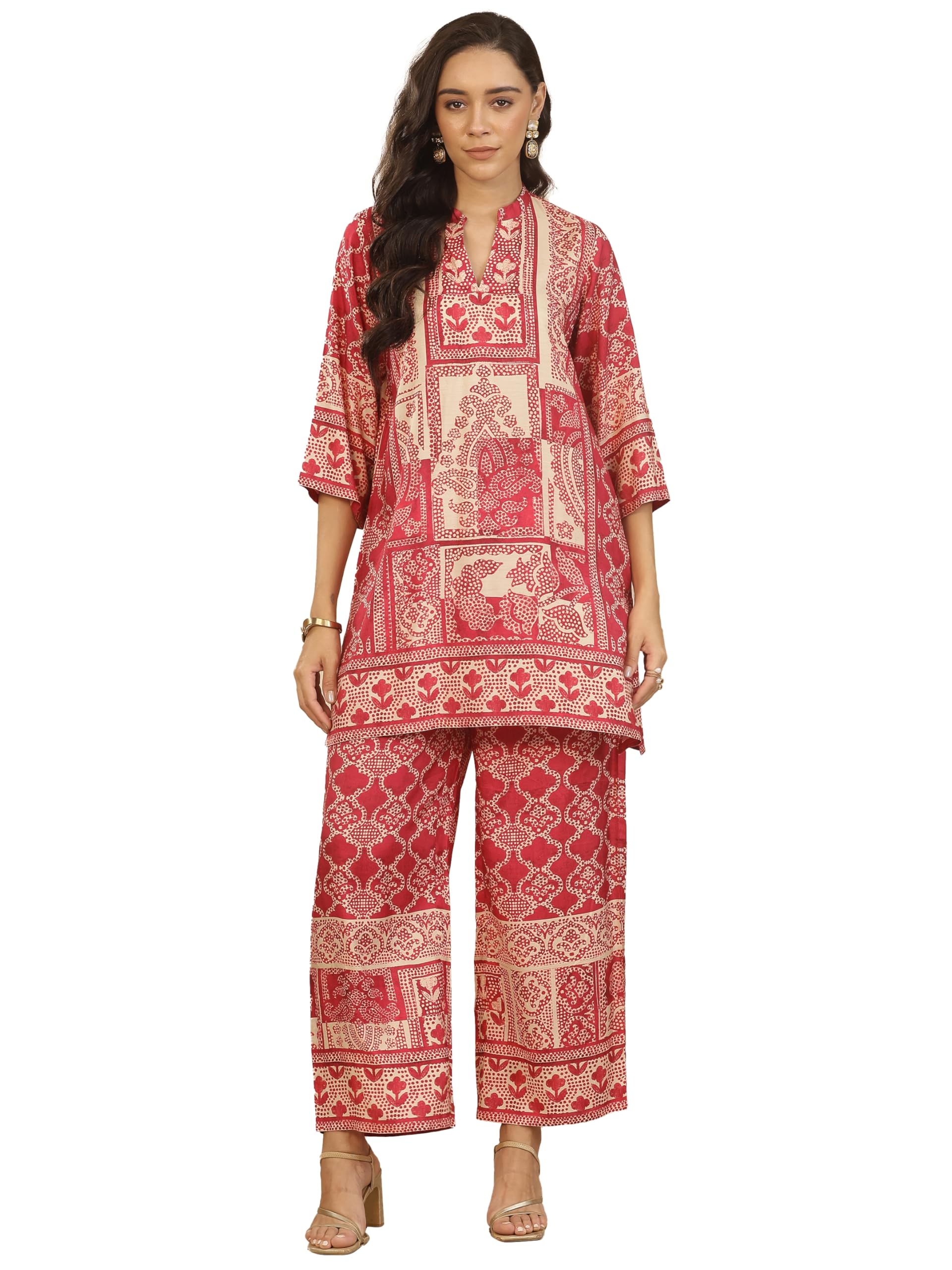 Libas Printed Muslin Co-Ord Set-401318XL
