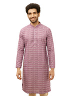Manyavar Mens Lilac Purple Floral Buta Printed Kurta (M)