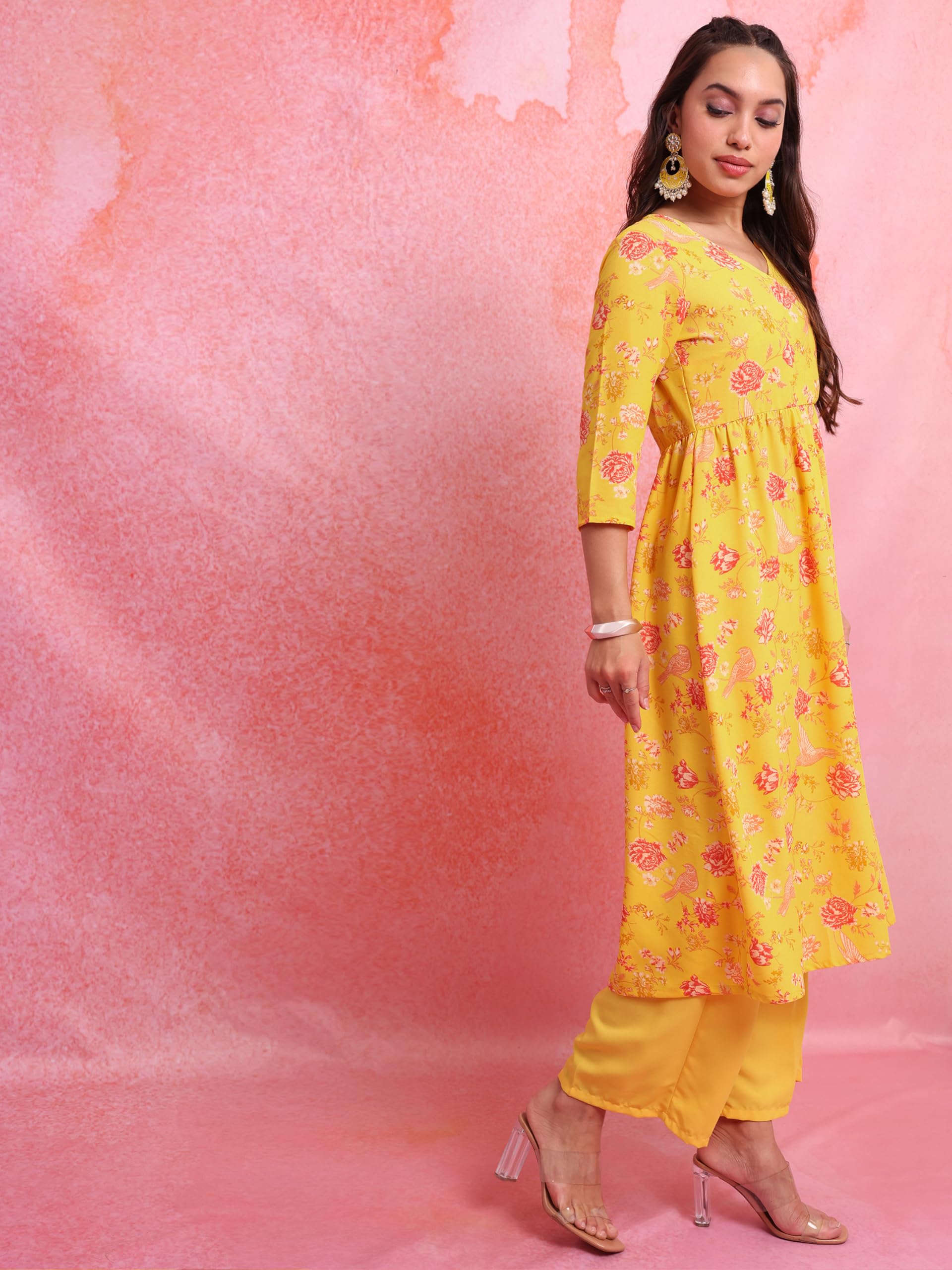 Ketch WomenS Polyester Kurta Set (Khk3001073_Pink