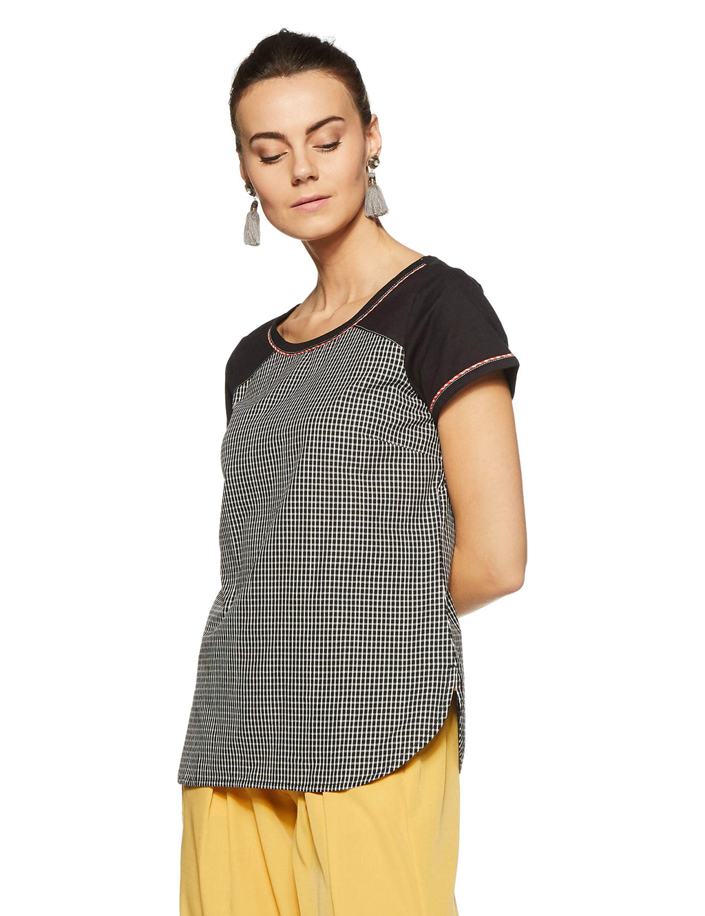 Aurelia Womens Regular fit Top (18FEK21514-79140_Black L)