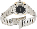 SEIKO Solar Chronograph Watch - Coutura Collection, Two-Tone Steel, Black Dial, Lumibrite Hands & Markers, Date Calendar