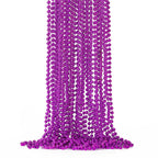 EOBOH Mardi Gras Beads, 12PCS Purple Bead Necklace Party Favors, 33 Bead Necklaces Accessory Set Women Men, Festival Parade Thro