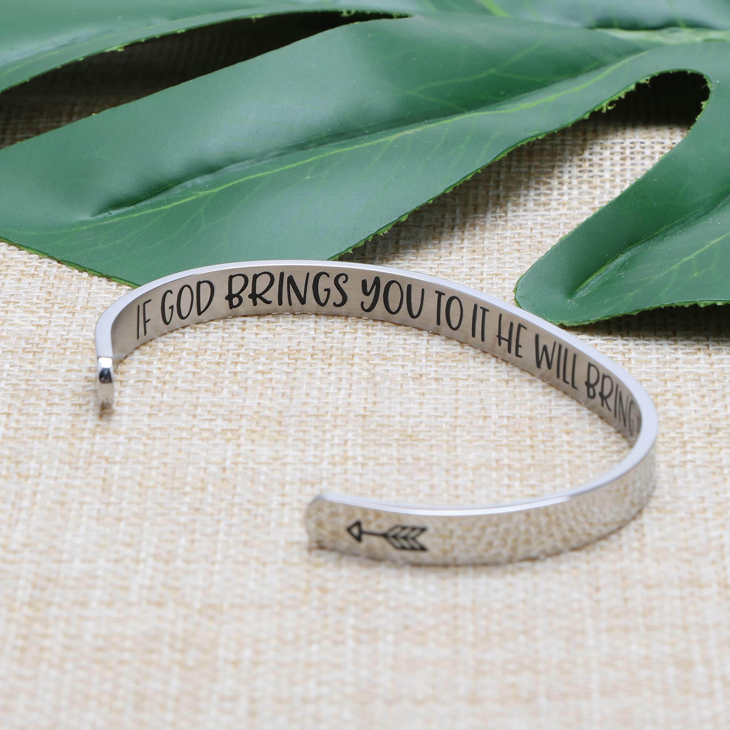 JoycuFF God Bracelets Christmas Birthday Thanksgiving Gifts Inspirational Cuff Bangle for Prayer Christs Bible Verse Message If