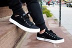 Fear0 NJ Simple BlackWhite Skateboard gum grip Skateboard canvas Sneakers Men(D0102H7S4KX)